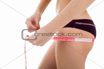 Measuring buttocks.
