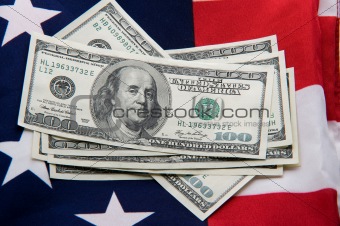 Several hundred dollars on USA flag