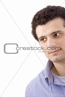man isolated over a white background