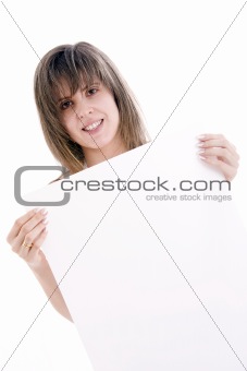 woman with empty card