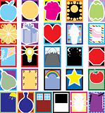 Colorful Object Silhouette Cards