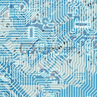 Circuit board light blue hi-tech texture