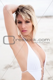 Woman in white bikini