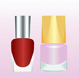 Realistic two nail polishes