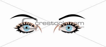 Realistic illustration of eyes are isolated on white background