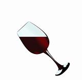 A glass of red wine of isolated on a white background