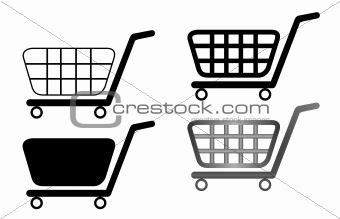 illustration of shopping cart isolated on white background