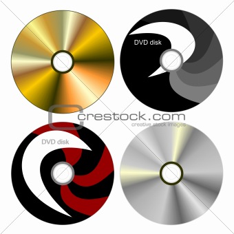 Realistic illustration set DVD disk with both sides