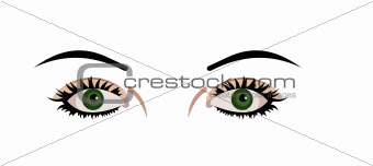 Realistic illustration of eyes are isolated on white background