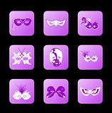 Set icon of carnaval mask