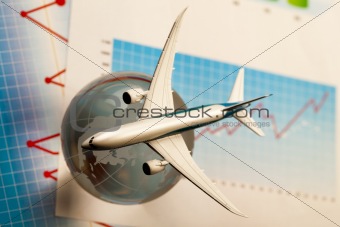 Airliner with a globe