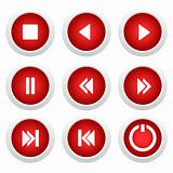 Music red buttons set