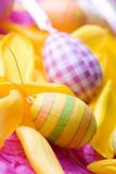 Bright coloured Easter eggs