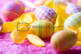 Bright coloured Easter eggs
