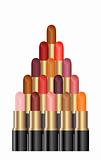 Pyramid of a palette of lipsticks