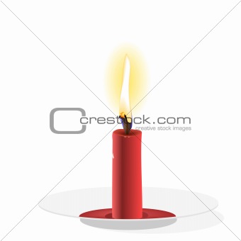Realistic  Candle on plate