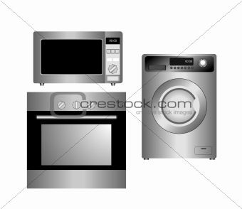  Set of household appliances. Isolated.