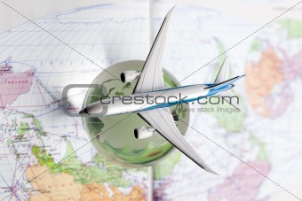 Airliner with a globe