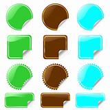 set of glossy labels in various shapes