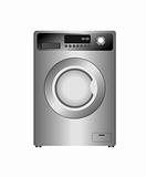 Realistic  illustration of new washing machine isolated on white