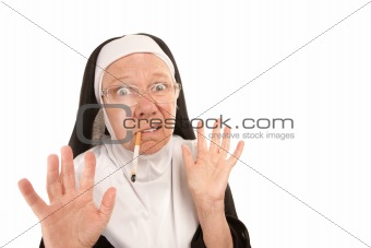Funny Nun Caught Smoking