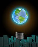 Light Bulb Earth and city