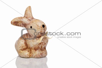 Small cute easter bunny isolated on white background
