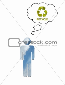Ecological man recycling