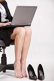Careerwoman working legs
