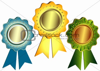 Gold, silver and bronze awards (vector)