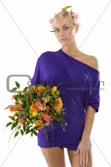 spring girl in purple