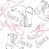 seamless pattern with shoes on white background