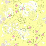 Floral seamless pattern on yellow background