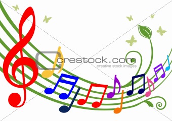Colorful musical notes