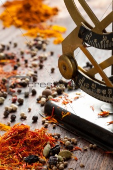 Spices and antique scales
