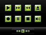 Glossy music buttons