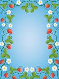 Floral frame with a strawberry