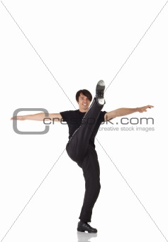 Single male tap dancer