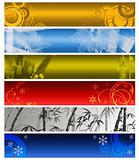 six multi-coloured  banners 2