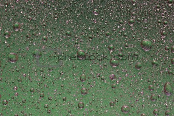 Water drops on green