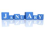 january in 3d cubes