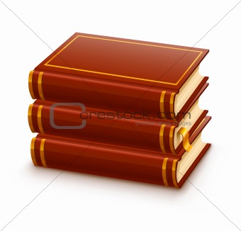 pile of closed red books