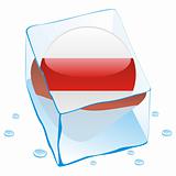 vector illustration of belarus button flag frozen in ice cube