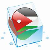 vector illustration of jordan button flag frozen in ice cube