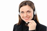 female customer service representative in headset