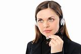 female customer service representative in headset