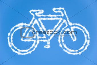 Bicycle made out of clouds