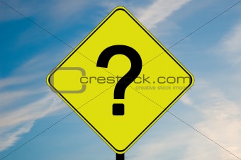 Question mark road sign