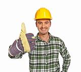 positive worker thumb up