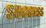 success golden text